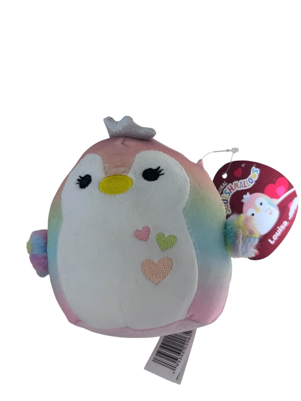 Squishmallows 5” Louisa Rainbow Ombre Hearts Love Penguin